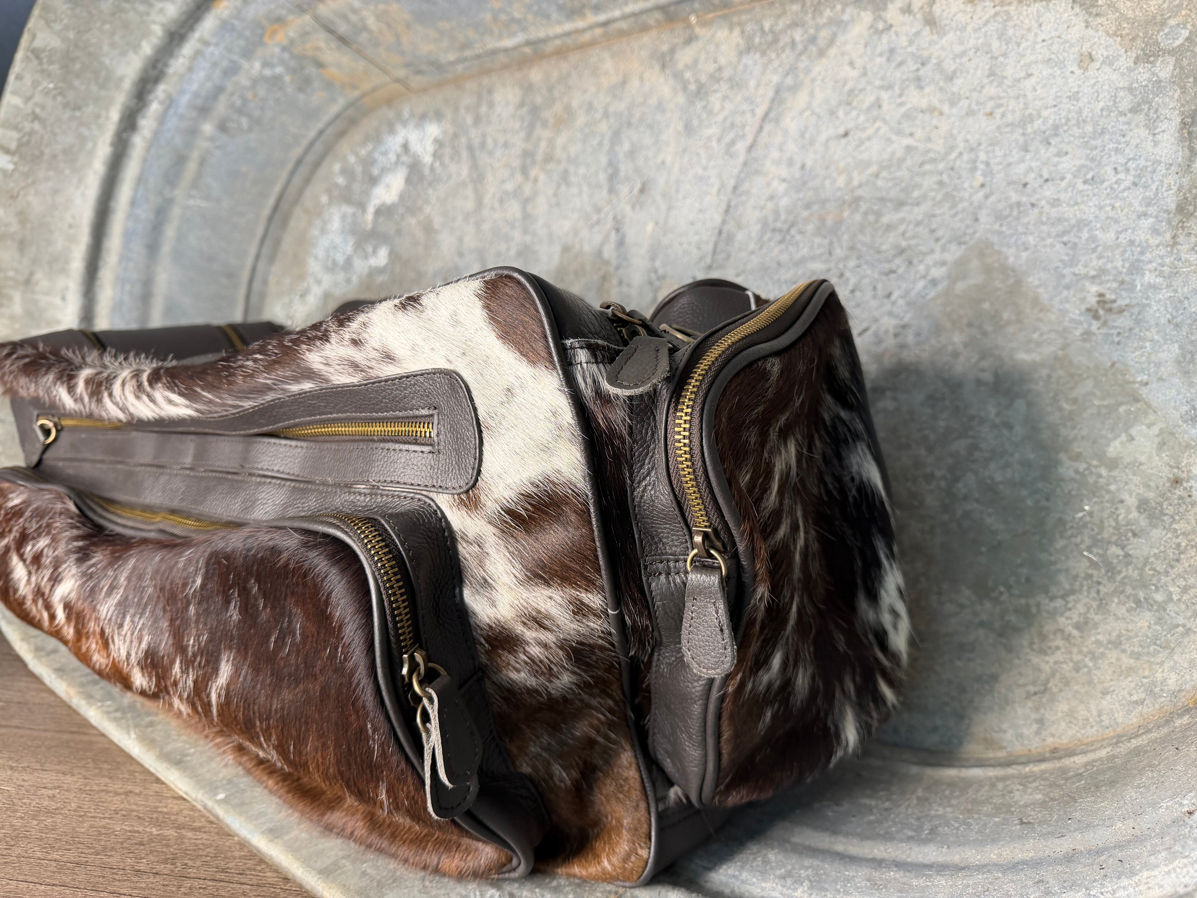 Cowhide 2 Compartment Travel Bag