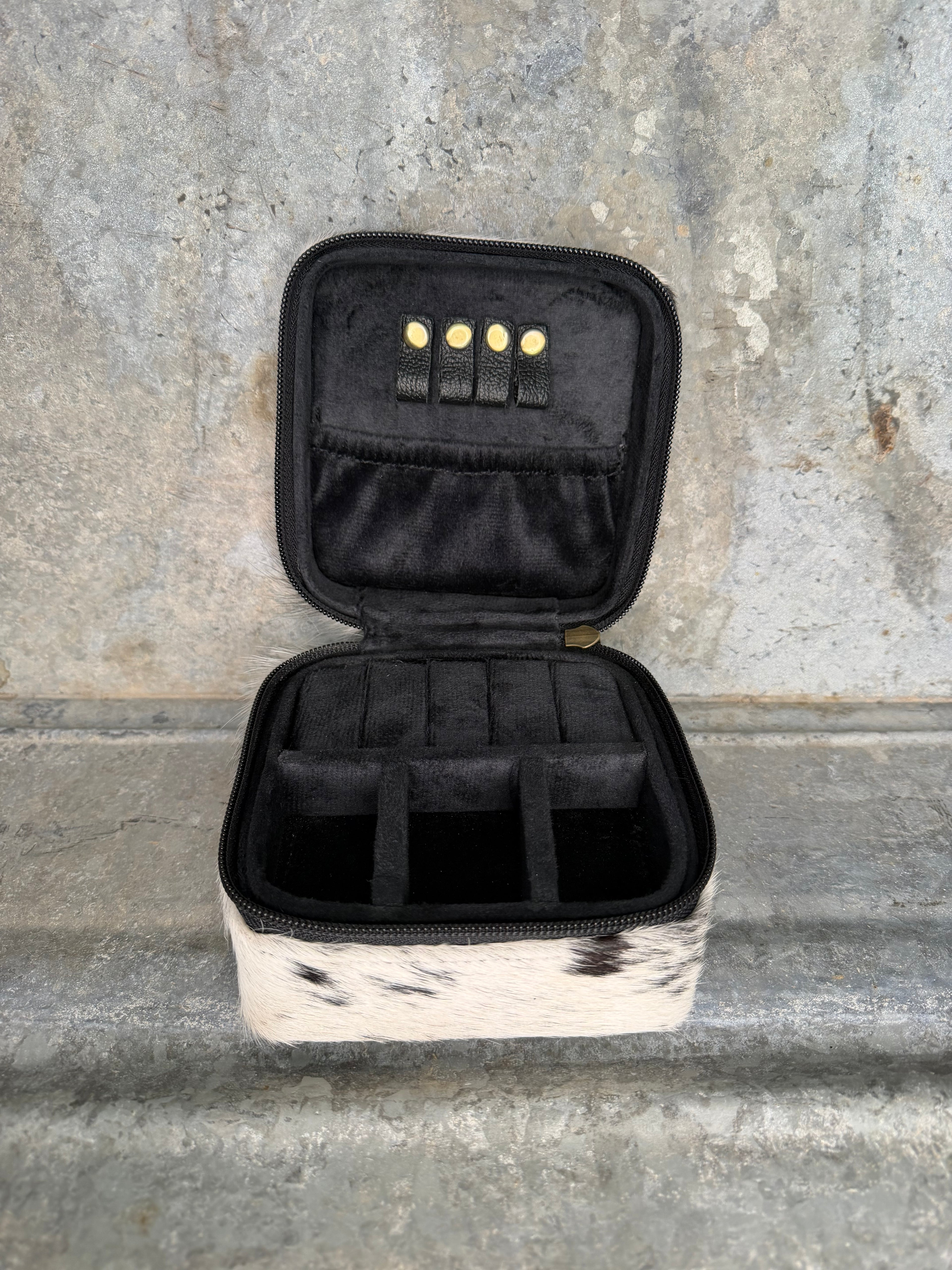 Cowhide Jewelry Travel Case (Hard Shell)