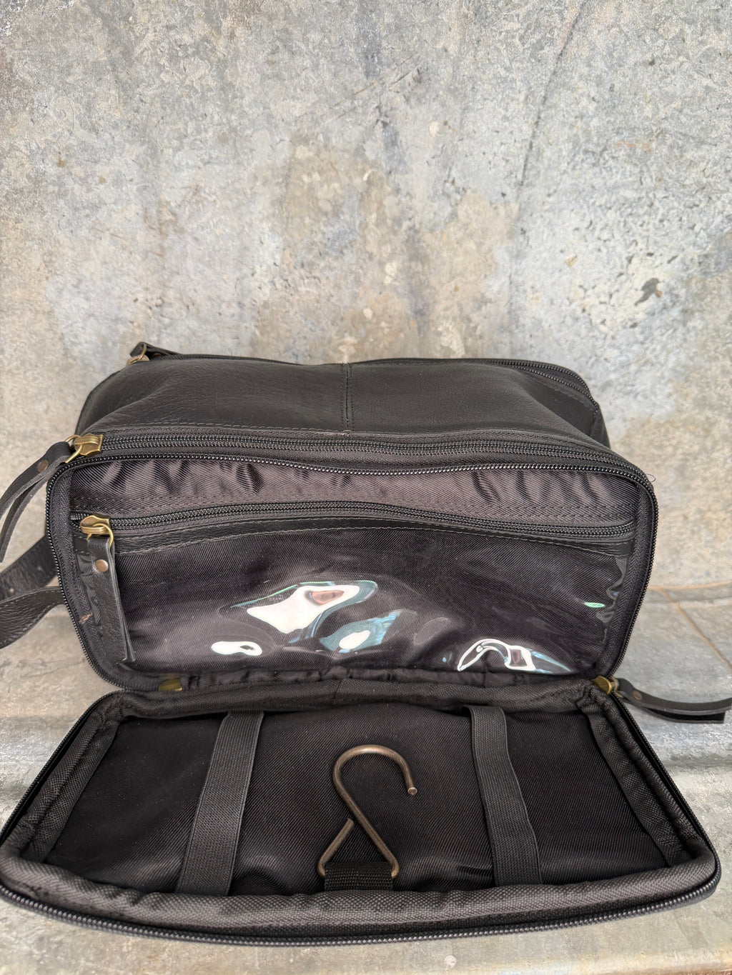 Tooled Leather Hanging Travel Organizer