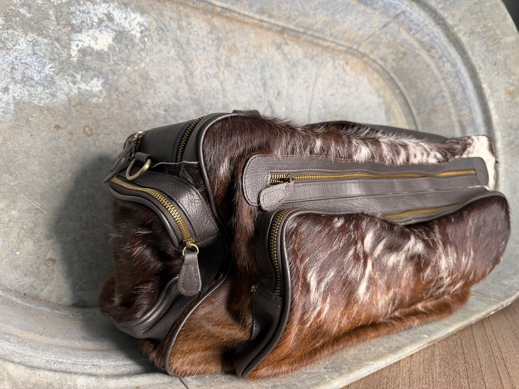 Cowhide 2 Compartment Travel Bag