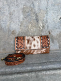 Tooled Cowhide Wallet/Crossbody