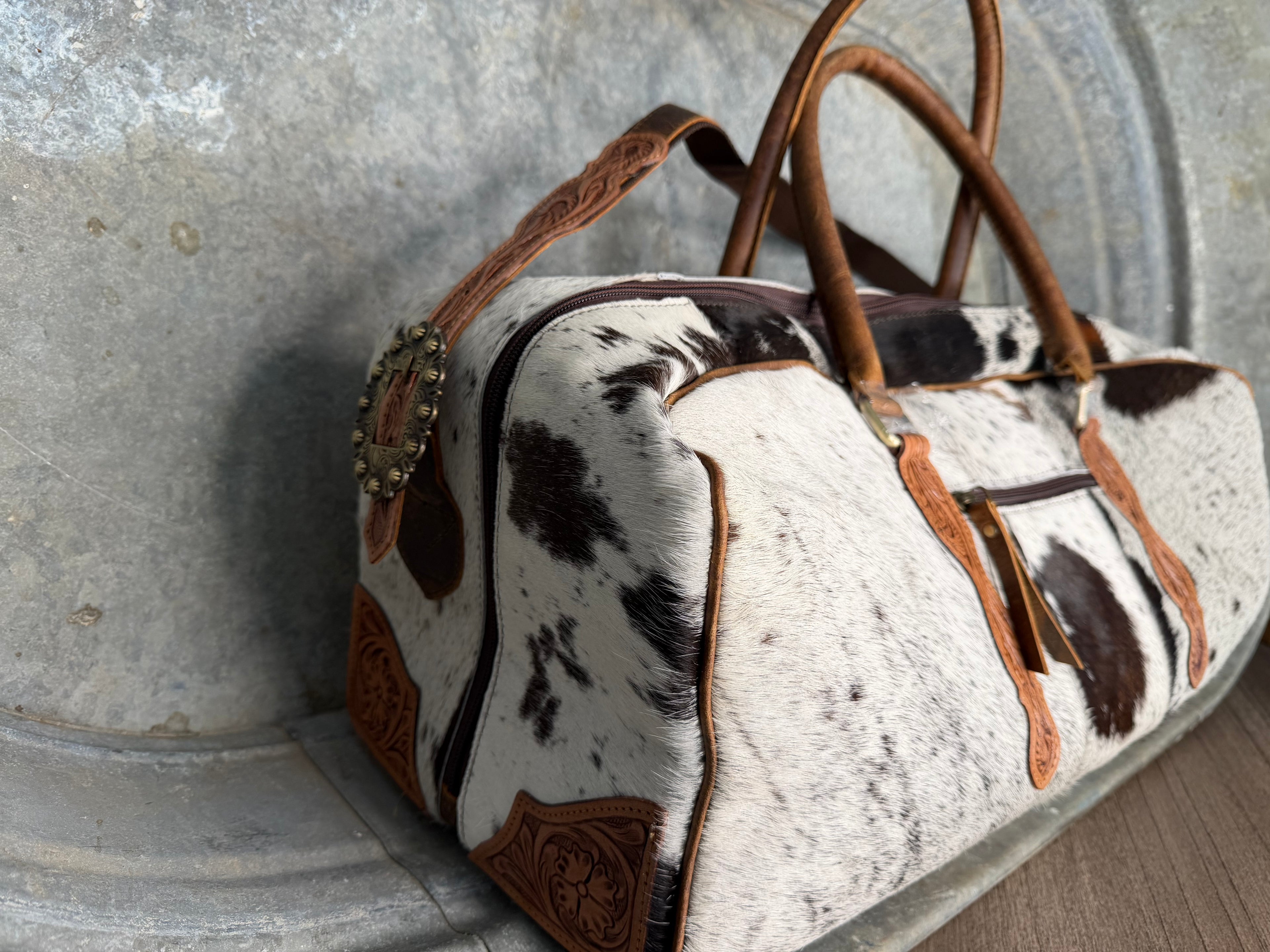 Cowhide Weekender Bag