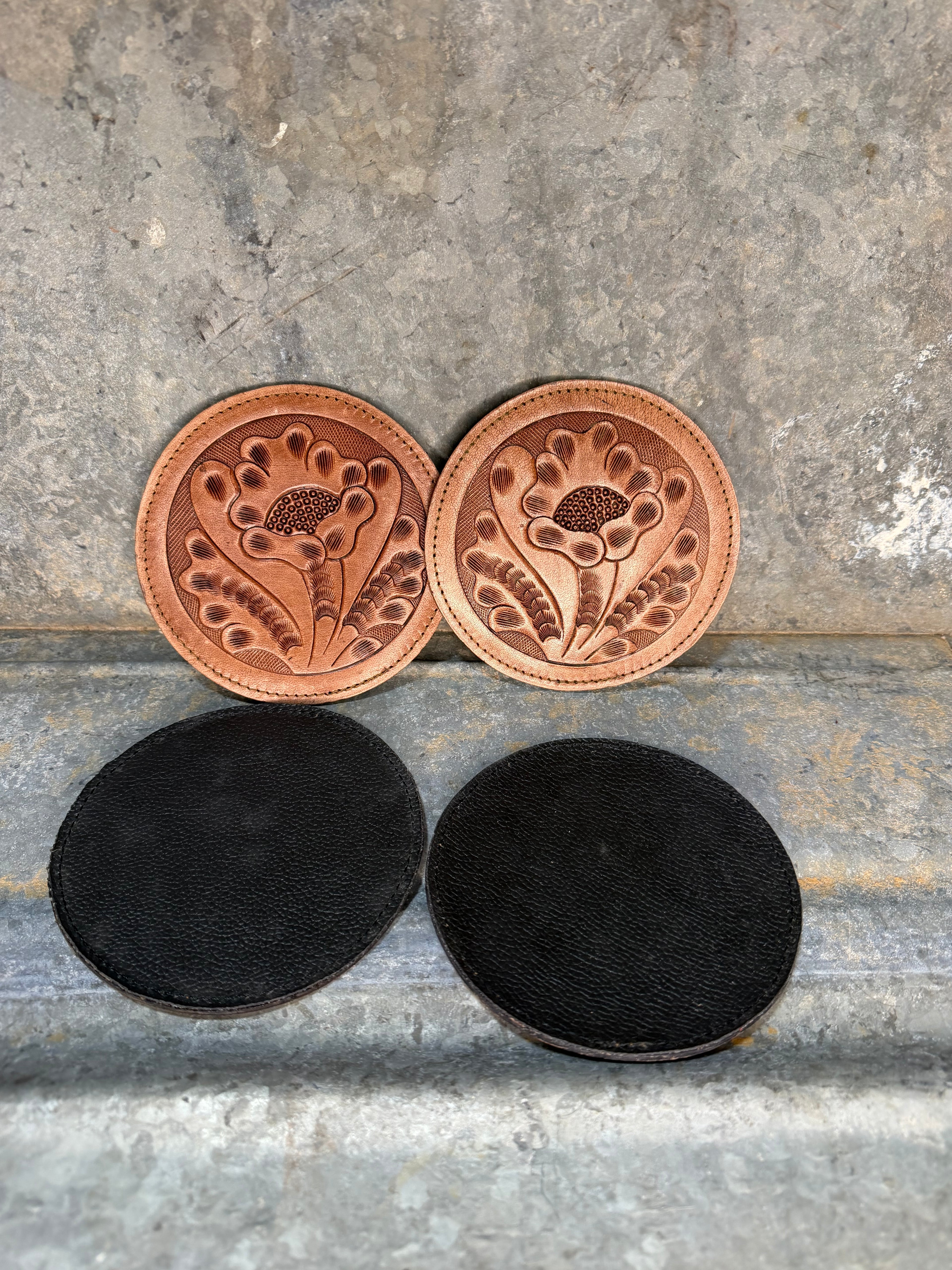 Tooled Leather Coaster