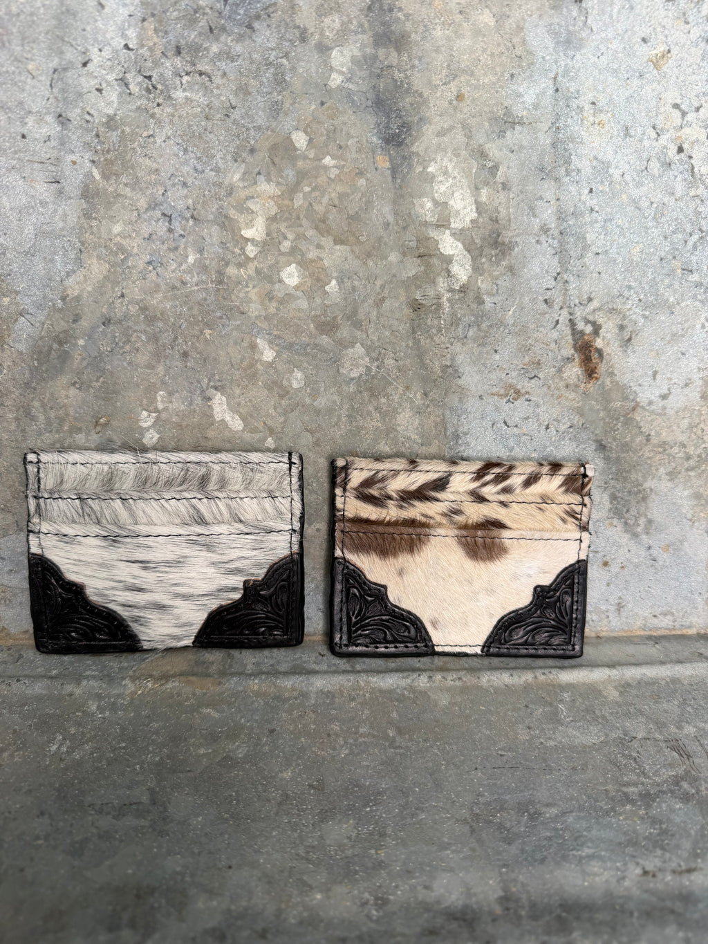 Black Tool and Cowhide Card Holder