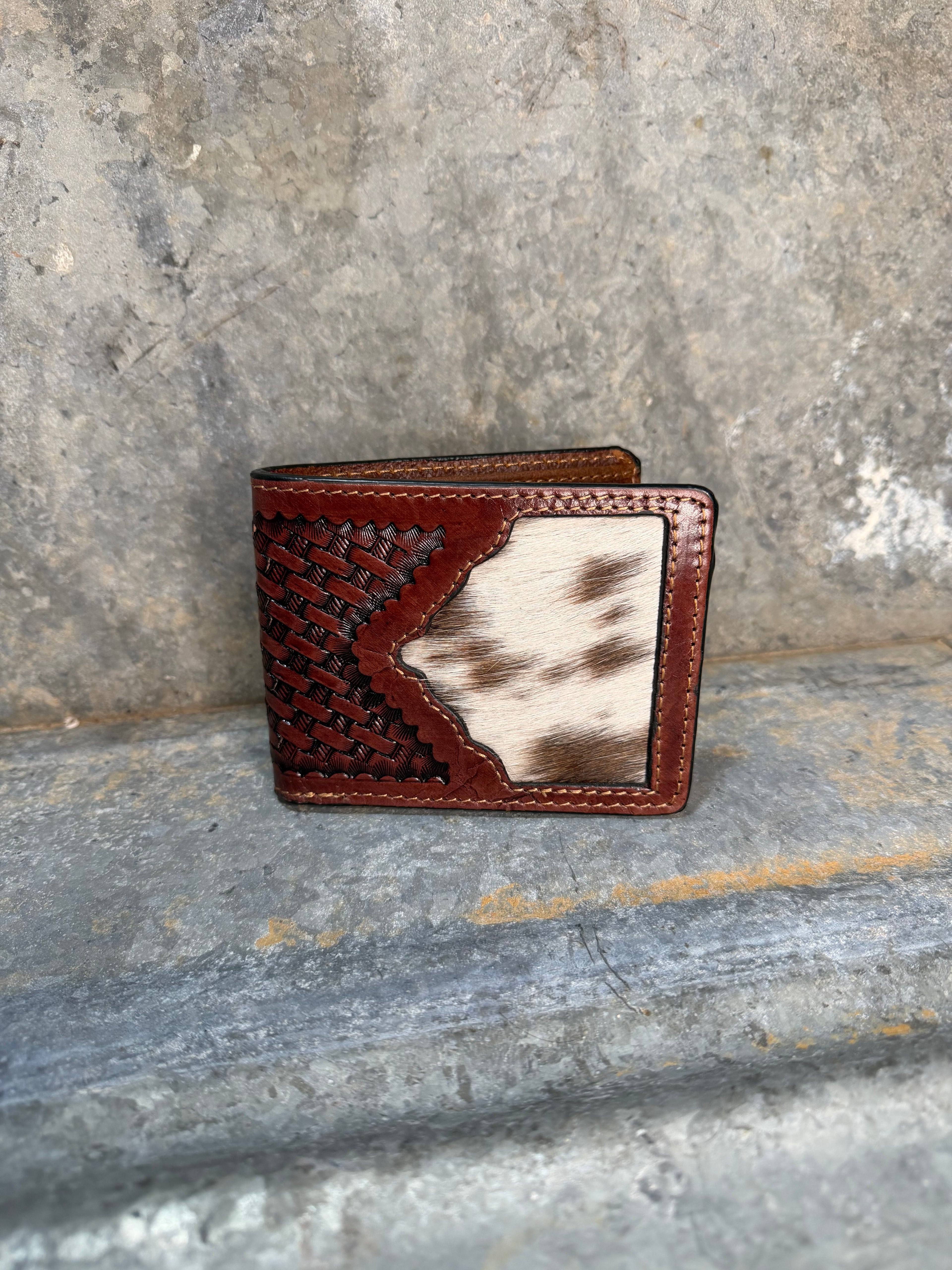 Cowhide & Tooled BiFold Wallet