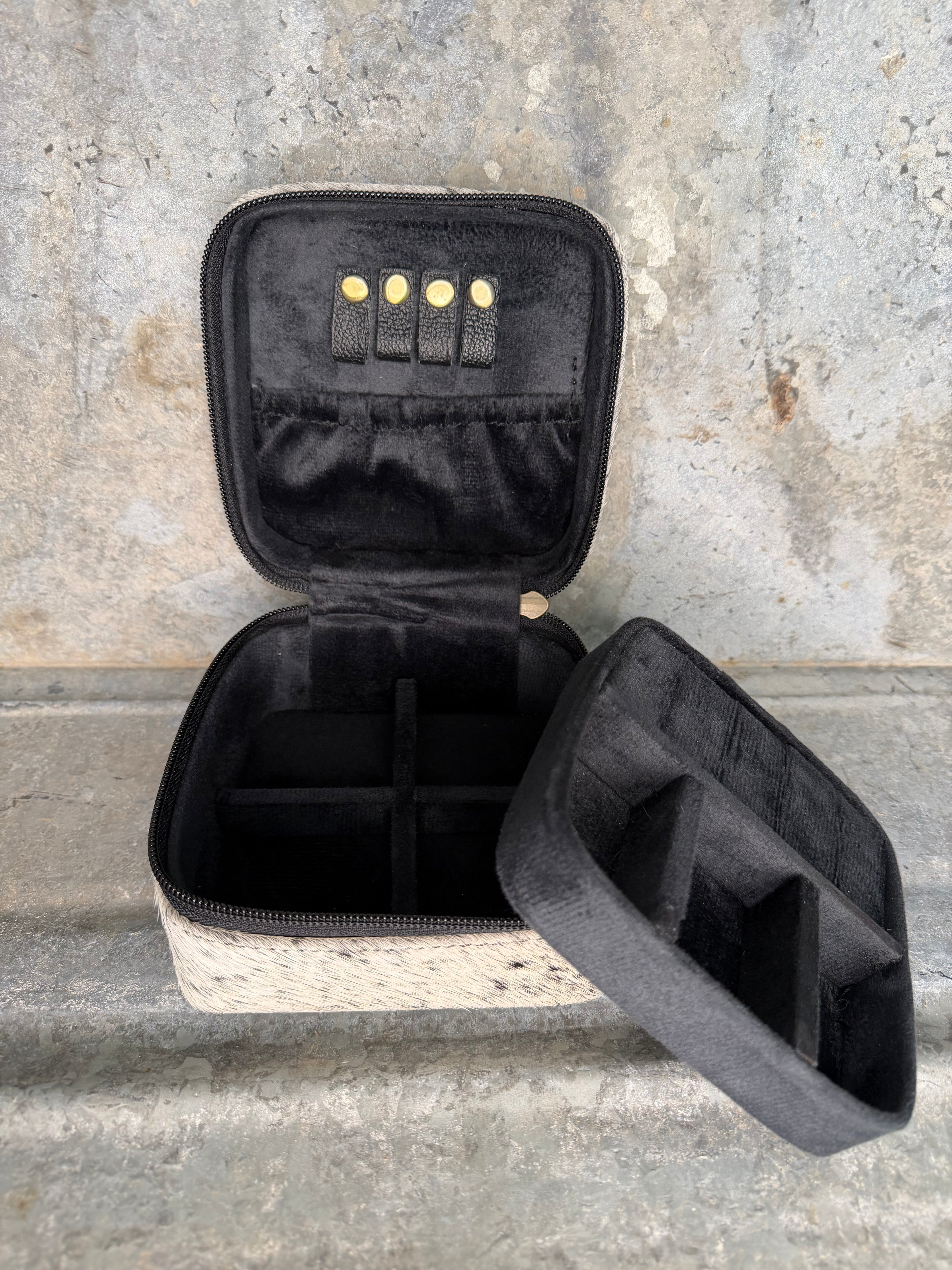 Cowhide Jewelry Travel Case (Hard Shell)