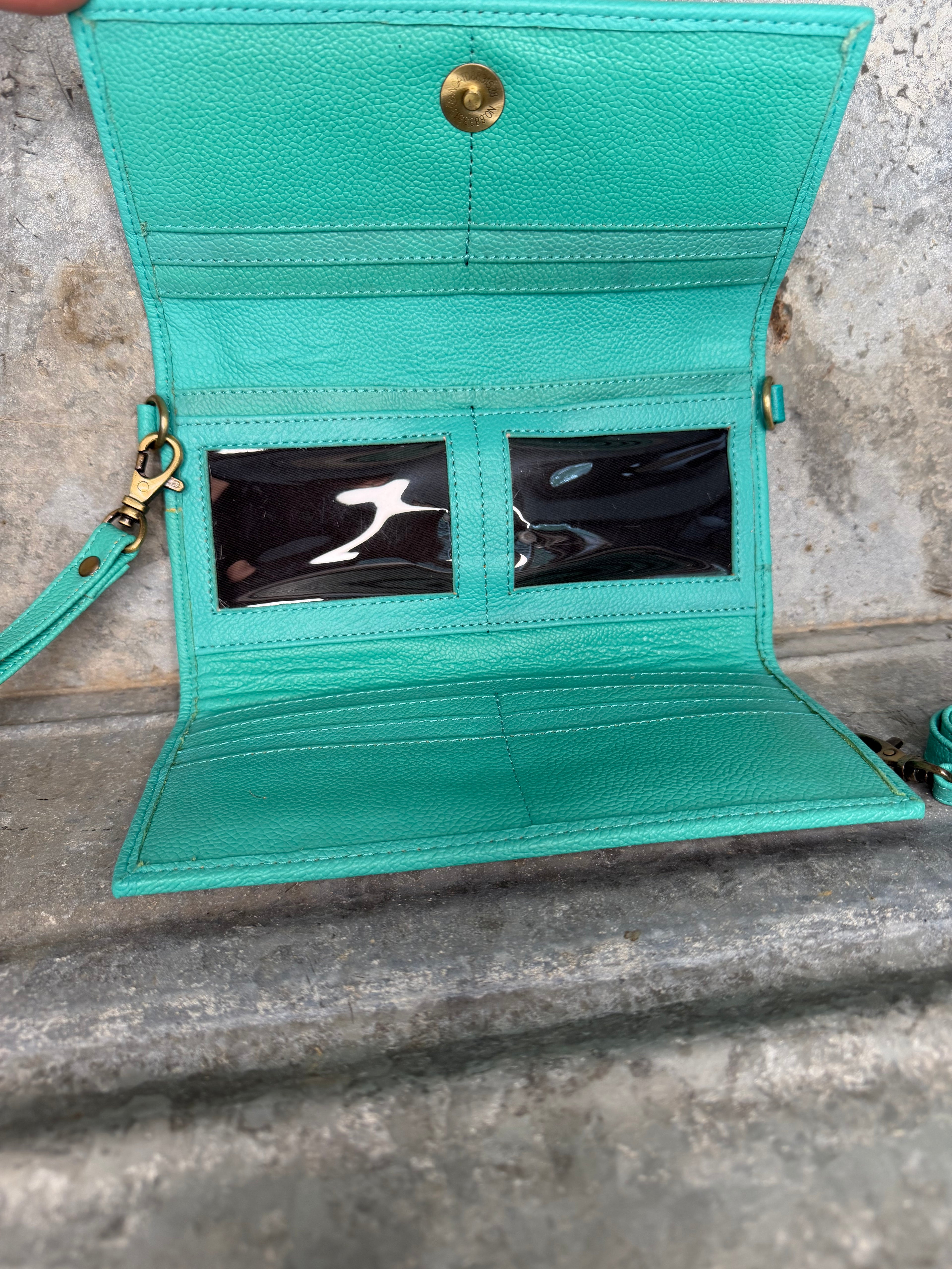 Turquoise Cowhide Wallet/Crossbody