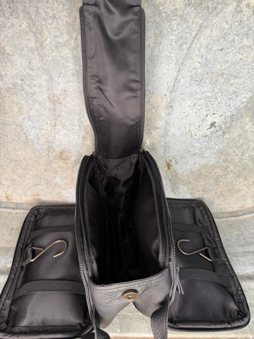 Tooled Leather Hanging Travel Organizer
