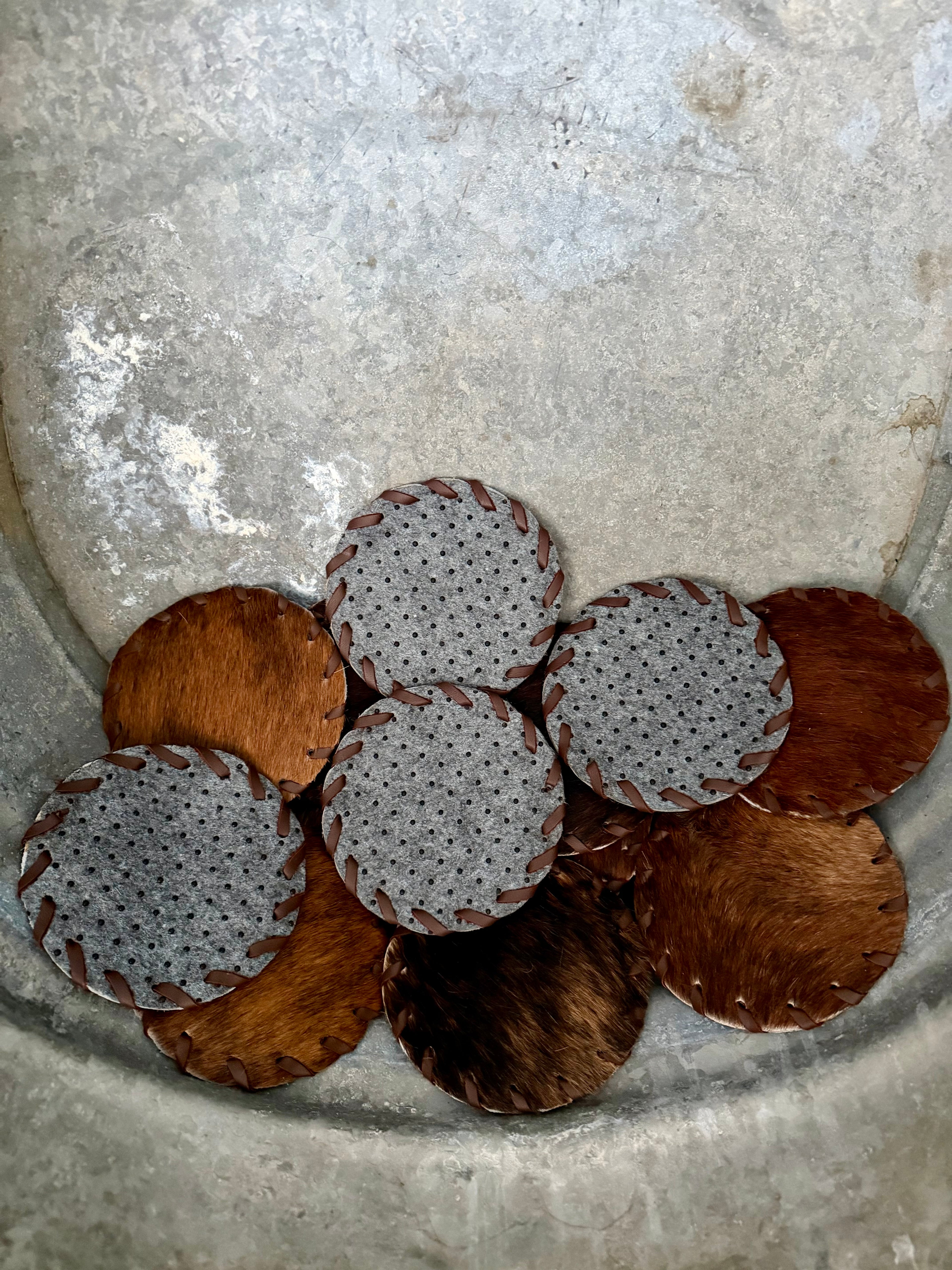 Cowhide Coaster