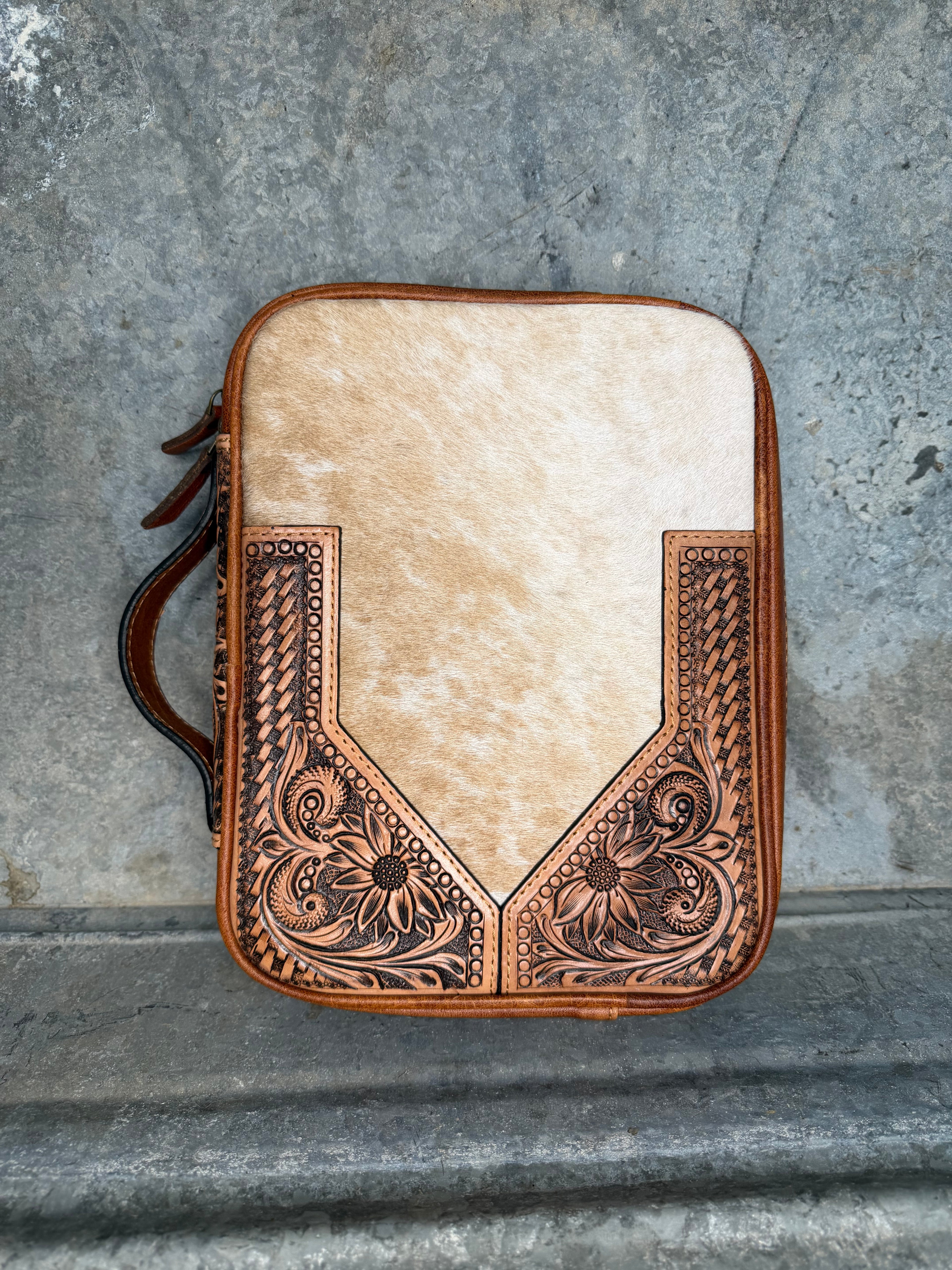 Cowhide & Tooled Bible Cover