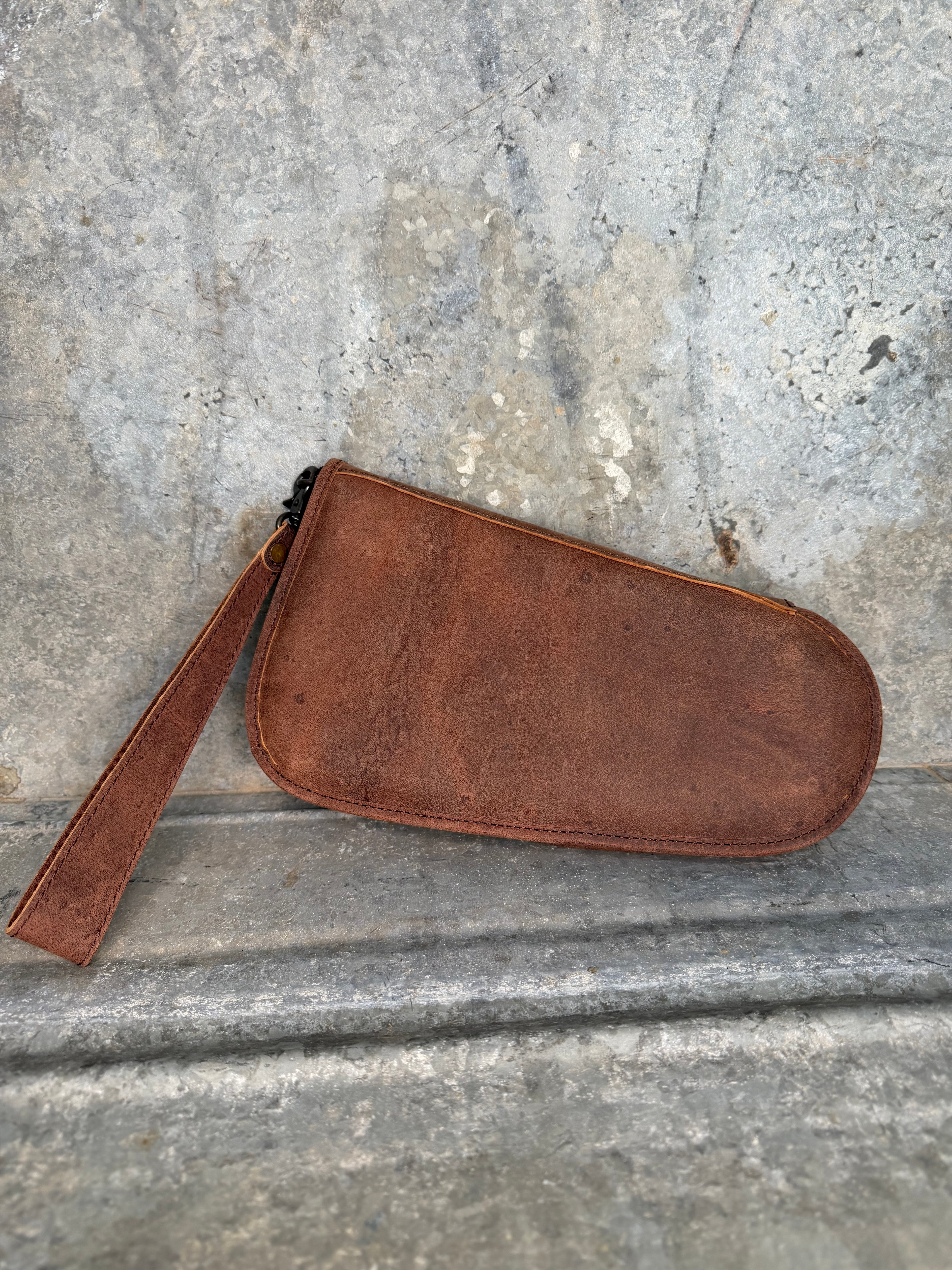 Western Tooled Leather Pistol Case