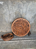 Tooled Round Crossbody