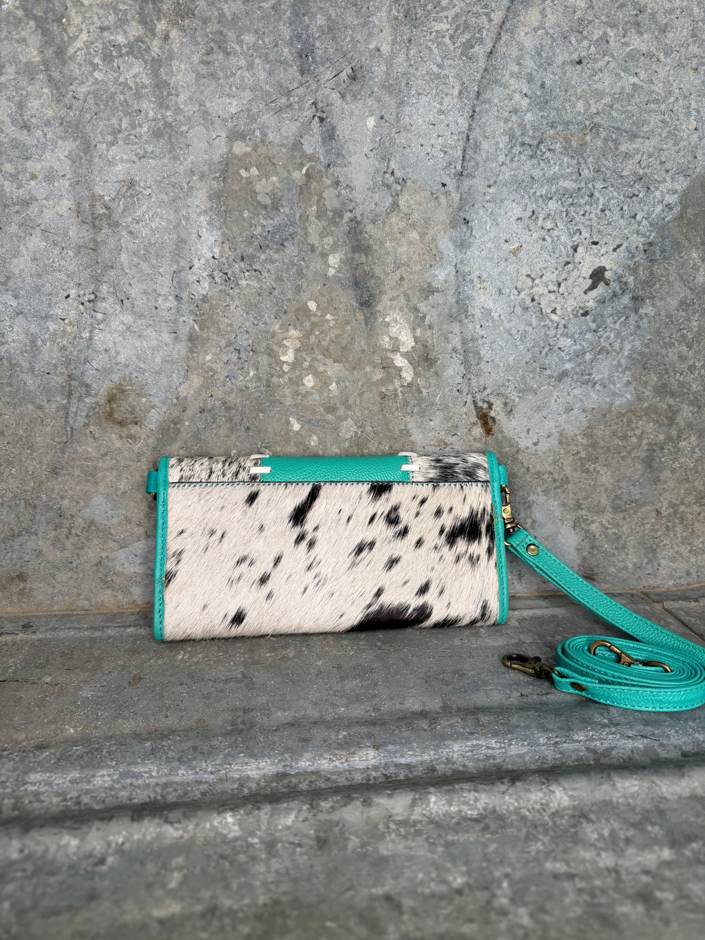 Turquoise Cowhide Wallet/Crossbody