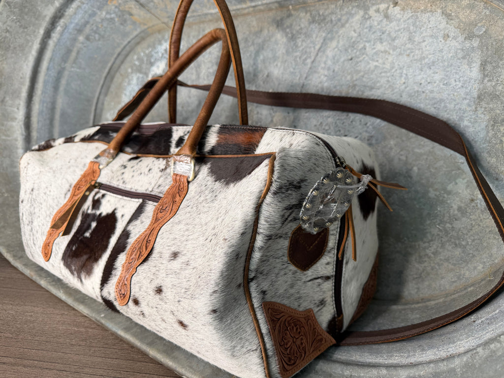 Cowhide Weekender Bag
