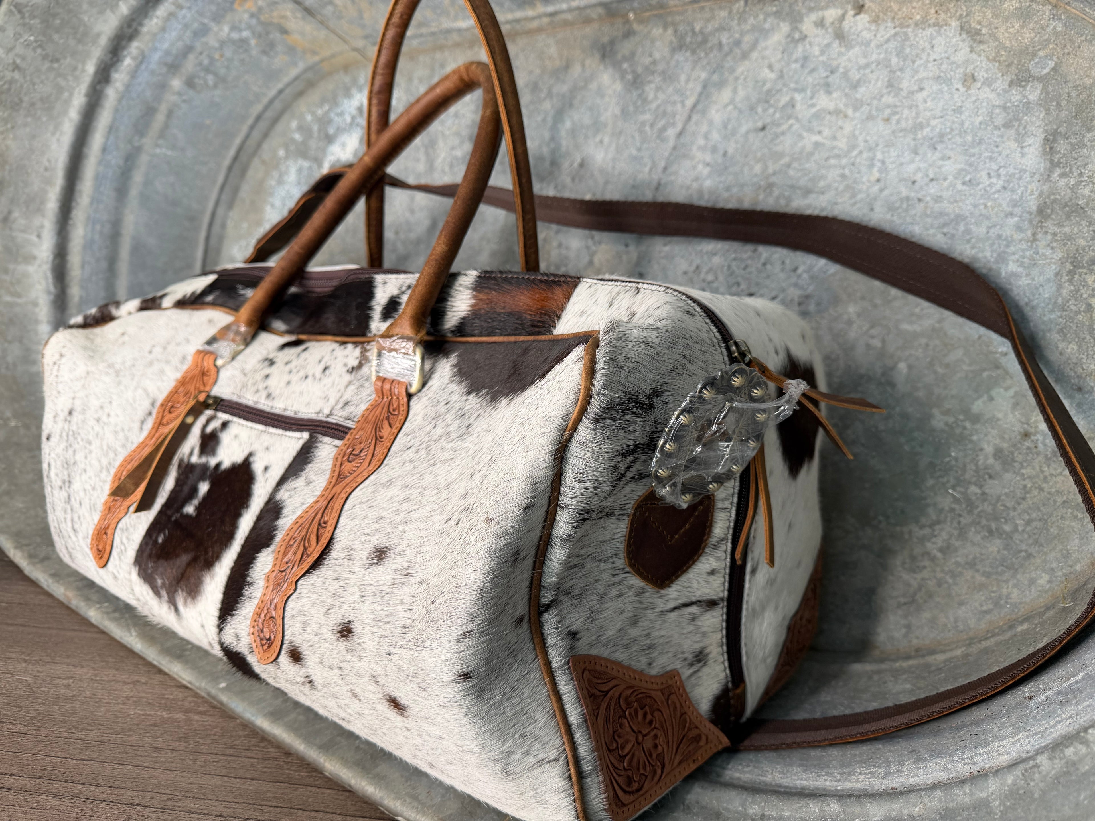 Cowhide Weekender Bag