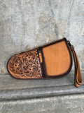Western Tooled Leather Pistol Case