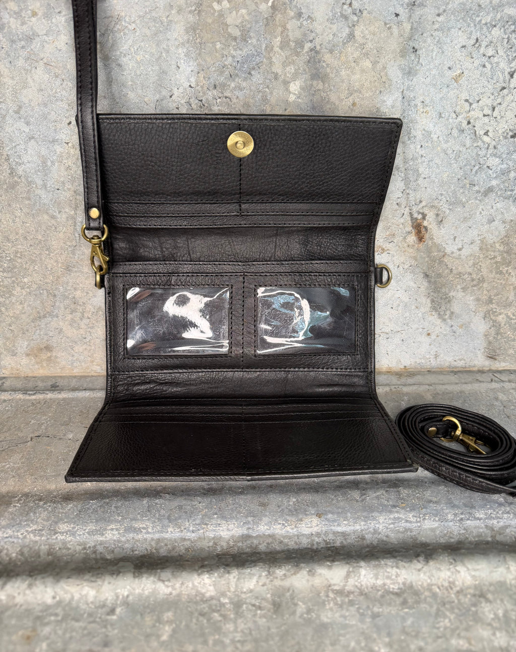 Black Cowhide Wallet/Crossbody