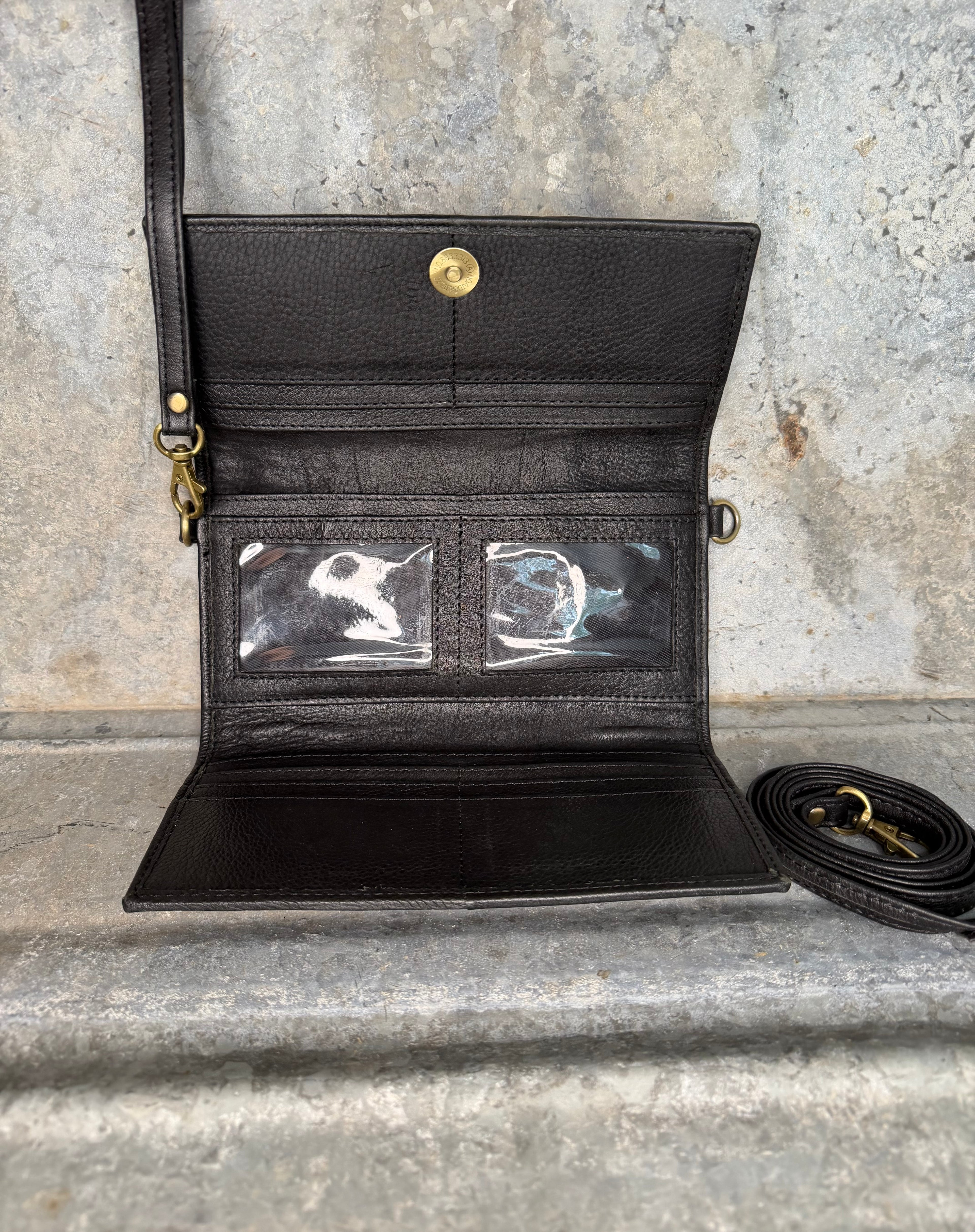 Black Cowhide Wallet/Crossbody