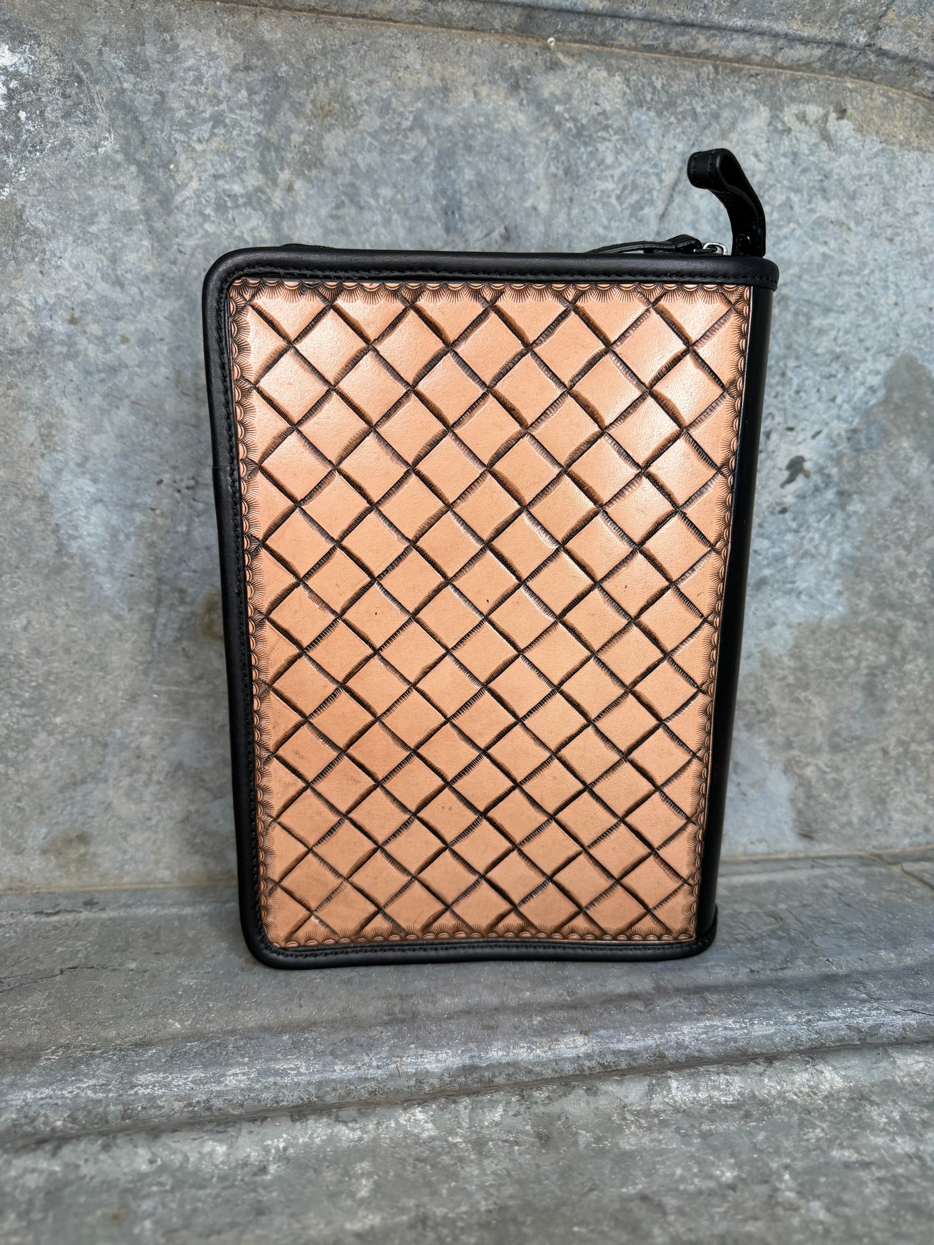Tooled Leather and Cowhide Bible Cover