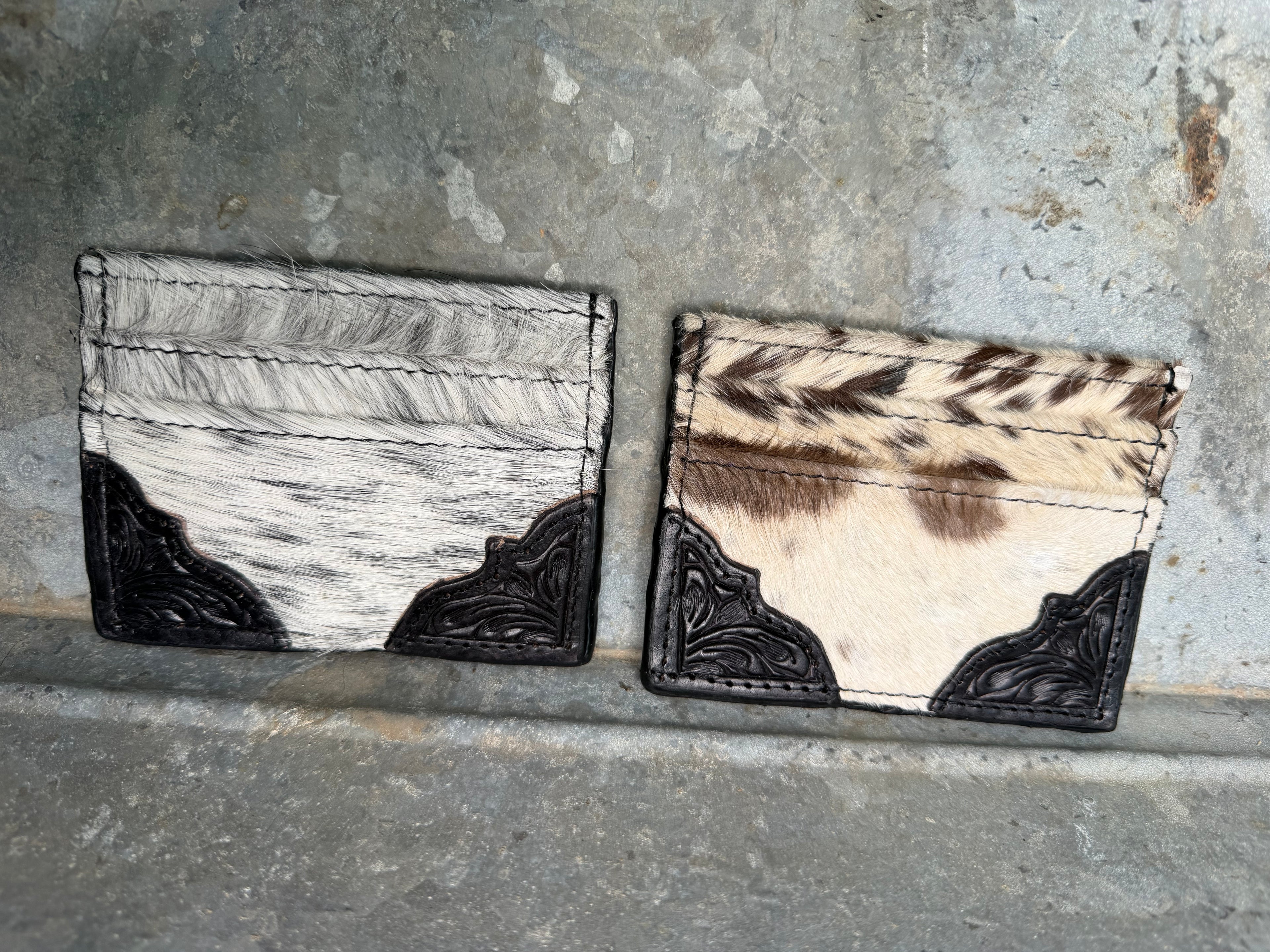 Black Tool and Cowhide Card Holder