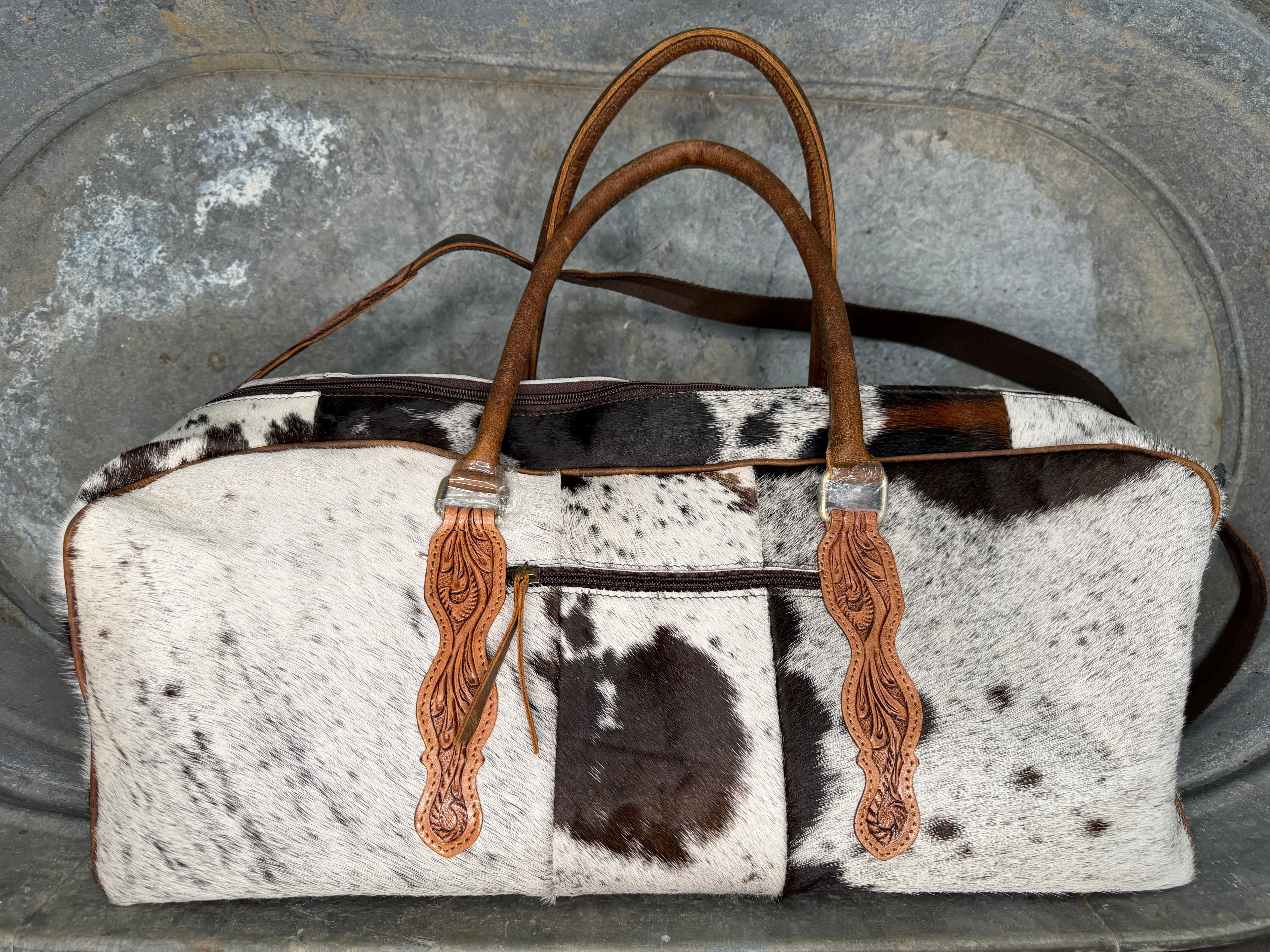 Cowhide Weekender Bag